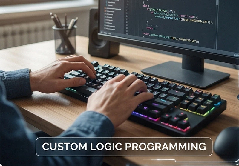 Custom logic programming Interface within the TensorVox AI agent development framework