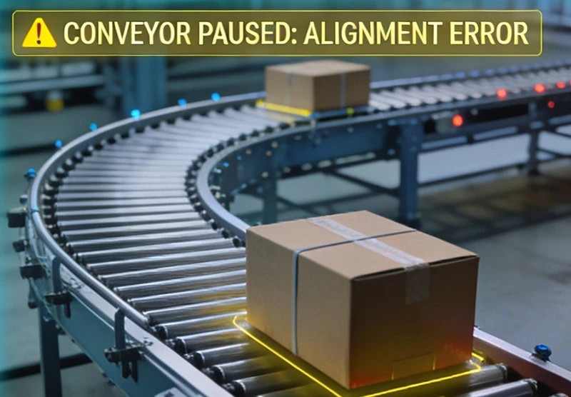 AIoT integration solutions for logistics conveyor PLC control and alignment error prevention