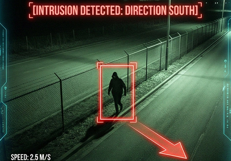 Directional intrusion detection logic within a restricted area monitoring framework