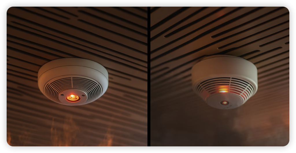 traditional smoke and fire sensor