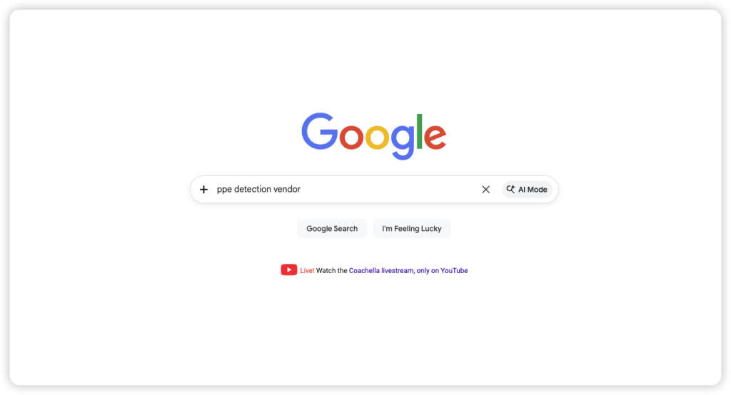 search ppe detection vendor in google